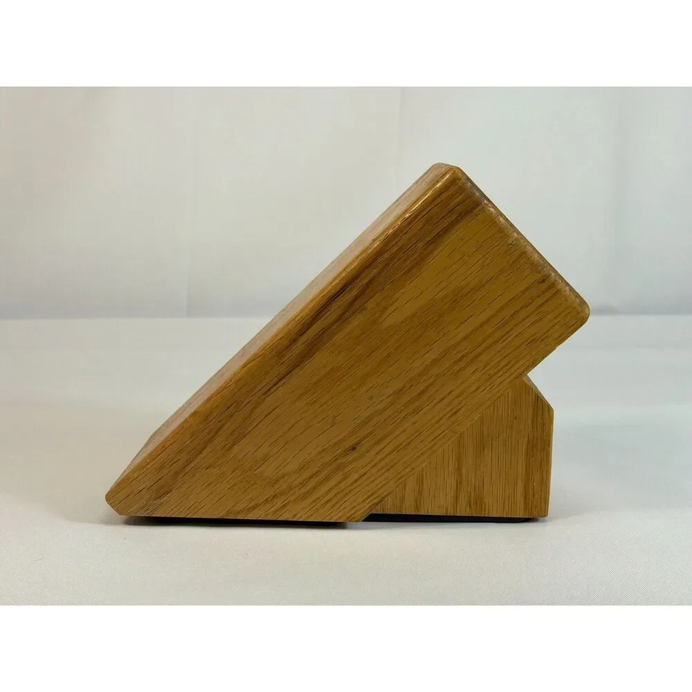 Cutco Homemaker Solid Honey Oak Wood 10-Slot Knife Block Made In USA Kitchen